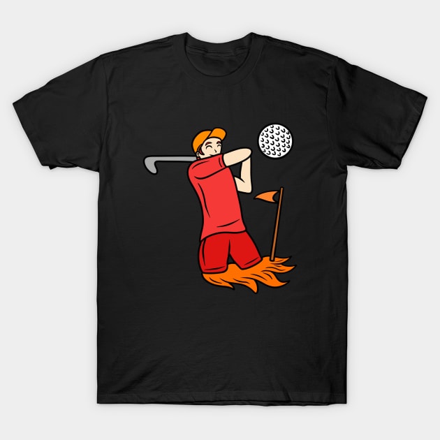 Golf player boy T-Shirt by Andrew Hau